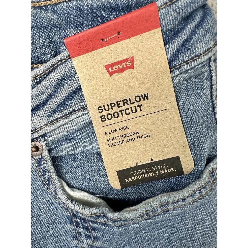 Levi's Superlow Bootcut Seamed Jeans Blue 29X32 Light Wash NWT